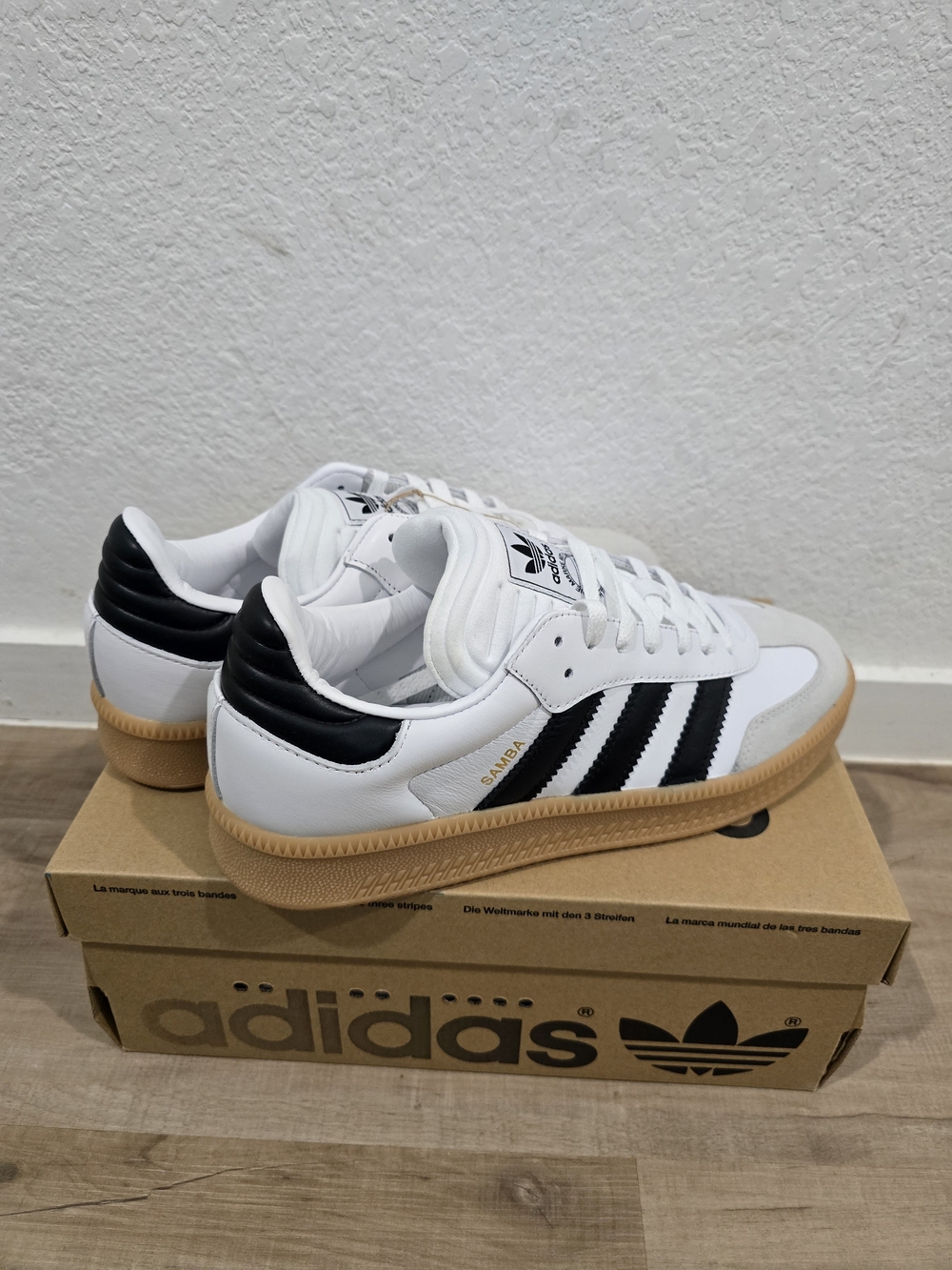 Adidas Samba Classic Leather Sneakers - White/Black/Gum - Picture 1 of 9